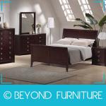 Modern Dark Walnut Queen Size Bed