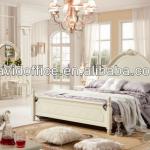 White cheap solid wood bed