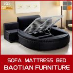 bedroom furniture storage leather round bed on sale BF-AU01-15