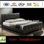 black PU leather bed with high footboard
