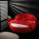 2012 leather modern round bed B2056