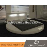 Modern Round Leather Bed On Sale 3023