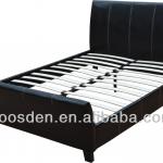 wooden bedroom bed with storage and leather wraped BSD-450005