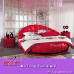 cow leather round bed