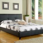 white sewing leather bed