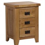 306 RL Range Solid Oak 3 Drawer Bedsides/Oak Wood Night Stands