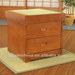 Unique Asian Tatami Walnut Wooden Nightstand