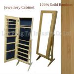 100% Solid Bamboo Jewellery Cabinet With Mirror