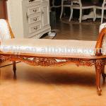 American antique style cherry color wood bedroom bench