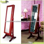 Furniture free standing mirror jewelry armoire,Dressing Rotating in Wood