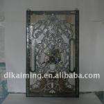 flowe invase stained glass panel for window decoration