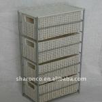 Woven rattan/wicker chest furniture with 4 drawers