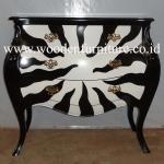 Chest of Drawers Antique Commode Zebra Animal Print French Style Side Board Mahogany Painted European Home Furniture-CMCZ 3