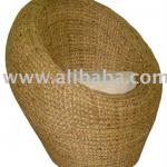 Vietnam Water Hyacinth Shell Chair with Cushion-WA 3101