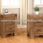 Oak bedside table with 2 drawers/ rustic