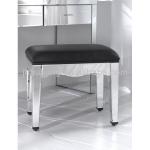 French Style Venetian Mirrored Stool with Black PU Cusion/Dressing Table Stool-MRCF032
