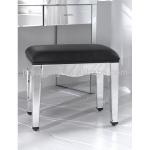 French Style Venetian Mirrored Stool with Black PU Cusion/Dressing Table Stool