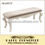 933 White color fabric bedroom bench