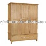 Manchester Oak Triple Wardrobe With Drawers-MAR002