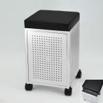 Square Single Bathroom Storage Basket Stool-FL5349CR/BKA