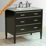 black spacious storage solid wood bathroom furniture