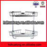 2 tier stainless steel bathroom corner shelves