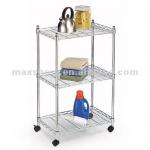 stainless steel bathroom towel and shampo rack shelf with casters