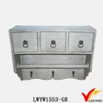 Luckywind antique light grey hanging wooden cabinet