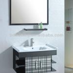 Fashionable bathroom Cabinet with Wash Basin and Mirror