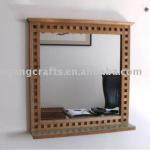 nature color solid wood wall hanging bathroom mirrow-mirror-1