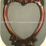 Grape Heart Carved Mirror Mahogany Indoor Furniture.