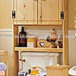 Wood bathroom furniture space save shelf