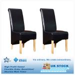 Scroll High Back Solid Wood PU Leather Dining Chair-K110020102A1