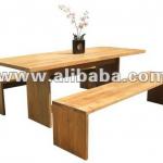 Indonesian Adonara Indoor Dining Table Set Teak Solid Wood Furniture