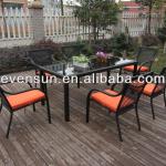 7pcs hot summer garden rattan dining furniture