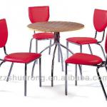 The latest style Bright Red dining sets with 1 round wooden table and 4 chairs