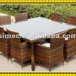 custom make SGS HDPE rattan dining table and chair SCTC-004
