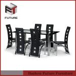 cheap glass metal chrome dining room furniture made in china