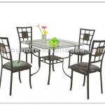 2012 hot salling Slate and glass metal dining table and chair