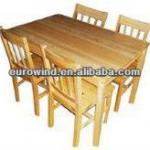Solid pine wood dining set made in China-EW-DS0901