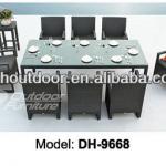 rattan wicker restaurant dining table and chairs