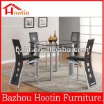 5pc Contemporary Glass Metal Kitchen Furniture Dining Room Table Set