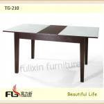 TG-210 Popular Glass Table with Wood, Dining Room Set