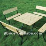 Wooden Folding Coffee Table and Benches