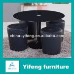 hot sale black glass dining set