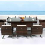 Foshan shunde furniture,rattan table and chair, dubai rattan dining sets MD-6367