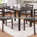 BUDGET 4 Seater Wooden Dining Set with 1 Wooden Dining Table and 4 Wooden Seat Dining Chair STARTER
