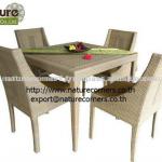 Modern Rattan Wicker Dining Table and Chairs for 4 Persons