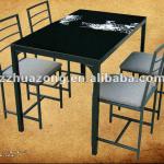 tempered glass top 5 pieced dining room set-QH-D2025(pop)