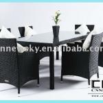 Outdoor garden rattan furniture restaurant dining chair and table